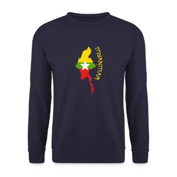 Myanmar Tourist Reise Asien Birma Burma - Unisex Pullover - Navy - Vorne - Alina (178cm) & Michal (187cm)