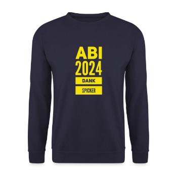 Abitur 2024 lustige Sprüche - Unisex Pullover - Navy - Vorne - Alina (178cm) & Michal (187cm)
