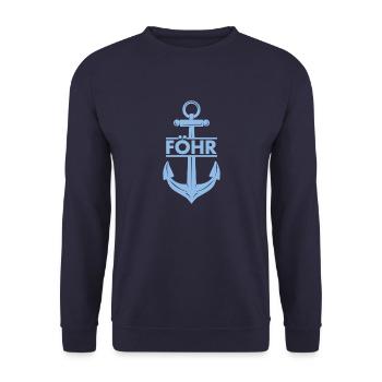 Föhr - Nordsee Insel - Wyk - Unisex Pullover - Navy - Vorne - Alina (178cm) & Michal (187cm)