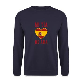 Hispanische Erbe Spanien Europa Flagge Reise - Unisex Pullover - Navy - Vorne - Alina (178cm) & Michal (187cm)