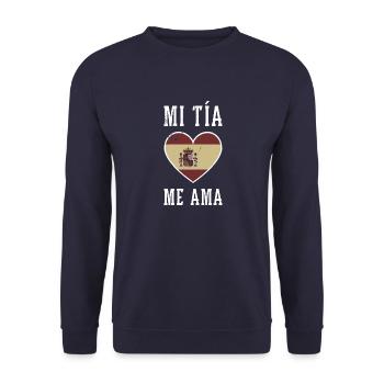 Hispanische Erbe Spanien Europa Flagge Reise - Unisex Pullover - Navy - Vorne - Alina (178cm) & Michal (187cm)