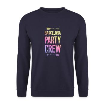 Barcelona Party Crew Bunt - Unisex Pullover - Navy - Vorne - Alina (178cm) & Michal (187cm)