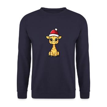 Girafe Noël mignon - Sweat-shirt Unisexe - marine - Devant - Alina (178cm) & Michal (187cm)