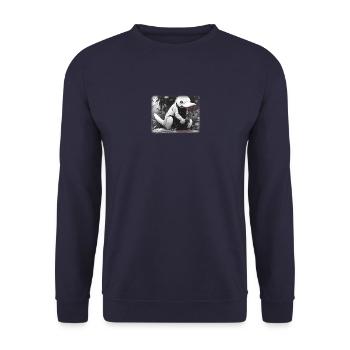 Slaya das Heavy Metal-Schnabeltier - Unisex Pullover - Navy - Vorne - Alina (178cm) & Michal (187cm)