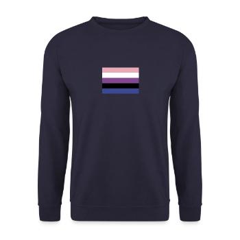 Genderfluid Pride Flag - Unisex Sweatshirt - navy - Front - Alina (178cm) & Michal (187cm)