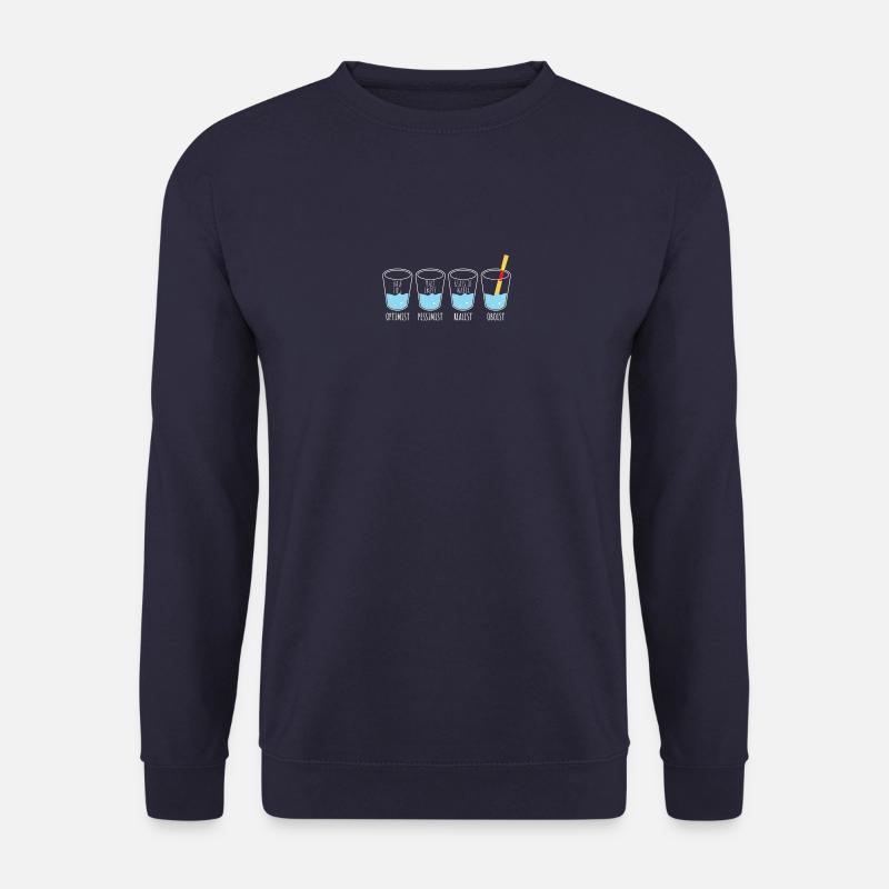 Wasserglas Optimist/ Pessimist/ Realist/ Oboist - Unisex Pullover - Navy
