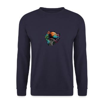 Graffiti de basket-ball coloré - Sweat-shirt Unisexe - marine - Devant - Alina (178cm) & Michal (187cm)