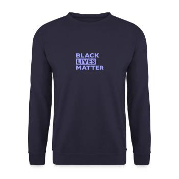 Black Lives Matter Flieder - Unisex Pullover - Navy - Vorne - Alina (178cm) & Michal (187cm)