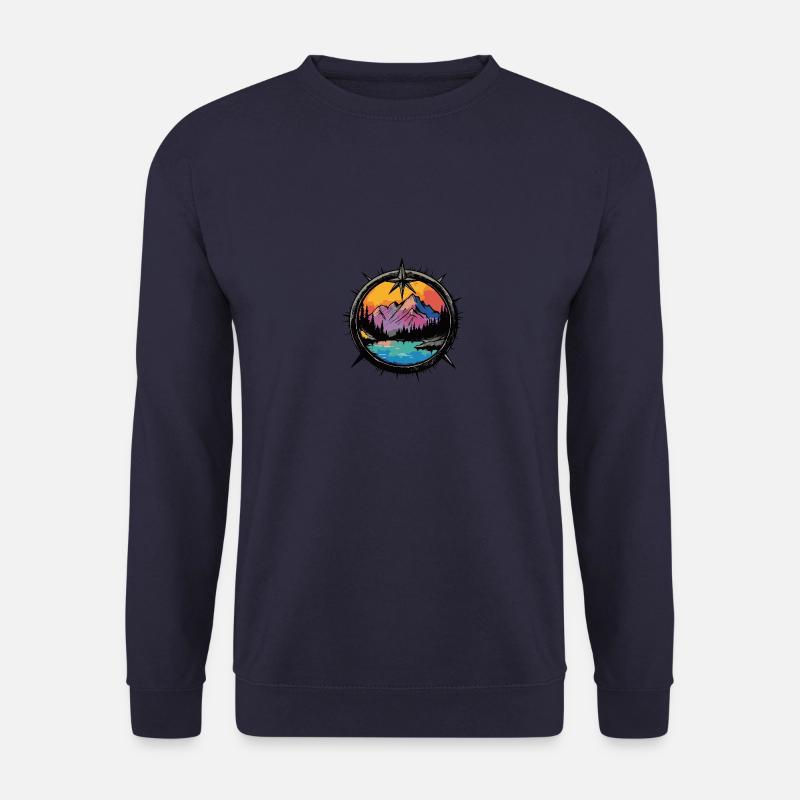 Mountains Compass Landscape - Unisex Sweatshirt - navy