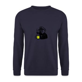 Capitaine Beer Dog - Sweat-shirt Unisexe - marine - Devant - Alina (178cm) & Michal (187cm)