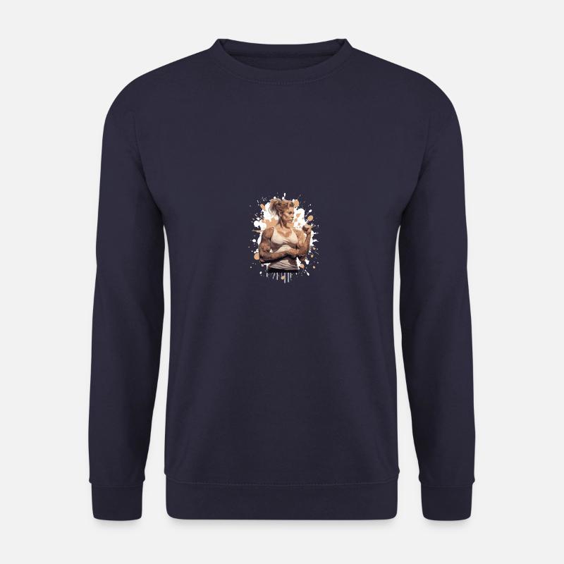 Fitness Frau Muskeln - Unisex Pullover - Navy