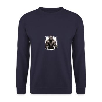 Cane Corso Dog Muscles - Unisex Sweatshirt - navy - Front - Alina (178cm) & Michal (187cm)