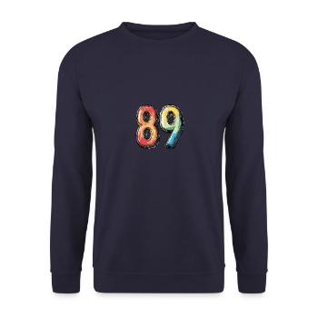 89 Number Comic - Unisex Sweatshirt - navy - Front - Alina (178cm) & Michal (187cm)