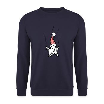 Merry Christmas star - Unisex Sweatshirt - navy - Front - Alina (178cm) & Michal (187cm)
