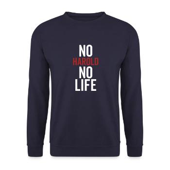 Kein Harold Kein Leben - Unisex Pullover - Navy - Vorne - Alina (178cm) & Michal (187cm)