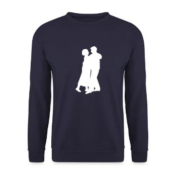 Dancing Dance Music - Unisex Pullover - Navy - Vorne - Alina (178cm) & Michal (187cm)