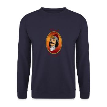 Balkan Rumänien Vlad Tepes Impaler Vampir - Unisex Pullover - Navy - Vorne - Alina (178cm) & Michal (187cm)