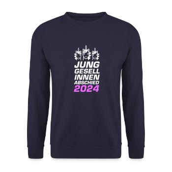 Bachelorette Party 2024 Unicorn - Unisex Sweatshirt - navy - Front - Alina (178cm) & Michal (187cm)