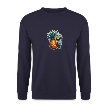 Perroquet sur un ananas - Sweat-shirt Unisexe - marine - Devant - Alina (178cm) & Michal (187cm)