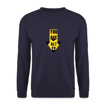 Zeig was du denkst - Unisex Pullover - Navy - Vorne - Alina (178cm) & Michal (187cm)