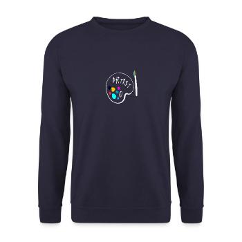 artist white - Unisex Sweatshirt - navy - Front - Alina (178cm) & Michal (187cm)