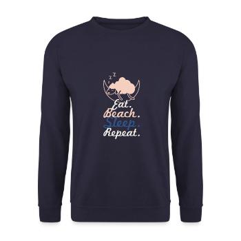 eat beach sleep repeat - Unisex Pullover - Navy - Vorne - Alina (178cm) & Michal (187cm)