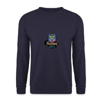 Thailand 2025 Party Wolf - Unisex Pullover - Navy - Vorne - Alina (178cm) & Michal (187cm)