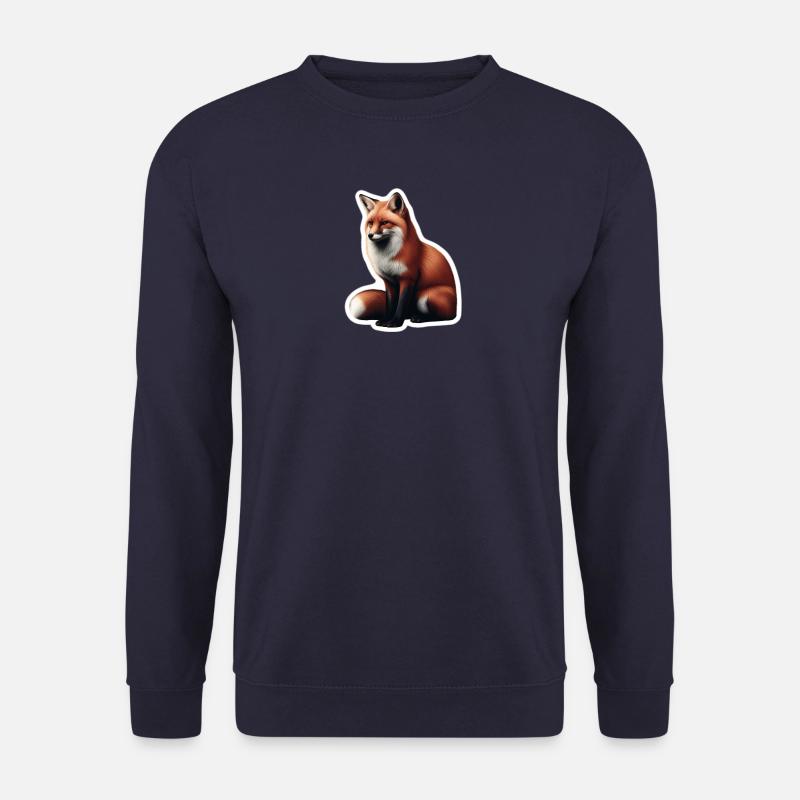 Rotfuchs Illustration Druck - Unisex Pullover - Navy