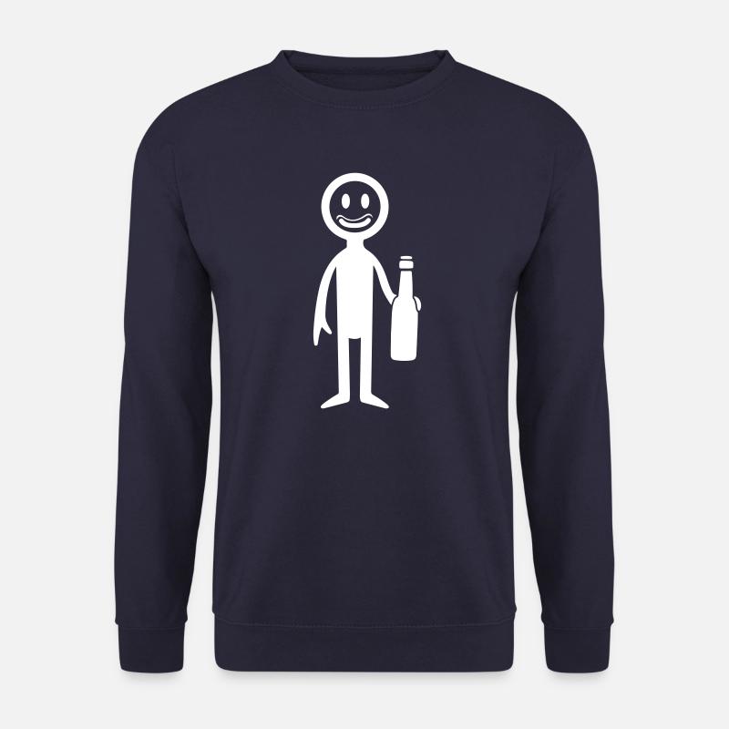 Bier Trinken Strichmännchen - Unisex Pullover - Navy