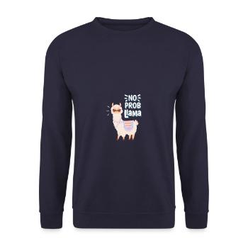 cooles Lama - Unisex Pullover - Navy - Vorne - Alina (178cm) & Michal (187cm)