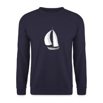Segelboot - Unisex Pullover - Navy - Vorne - Alina (178cm) & Michal (187cm)