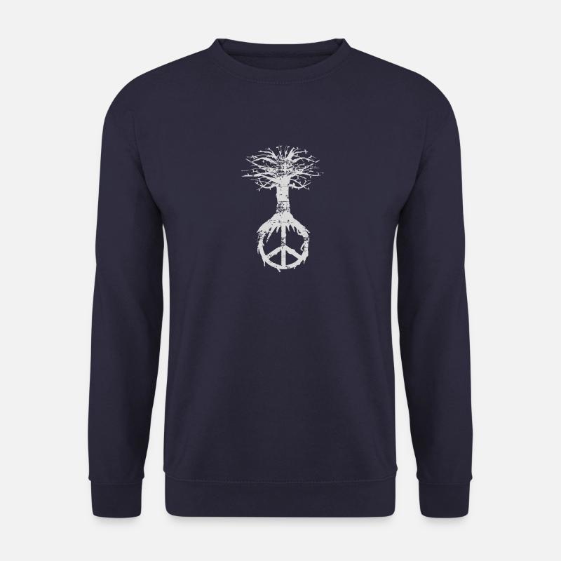 Baum Frieden Peace Zeichen Zen Hippie Geschenk - Unisex Pullover - Navy