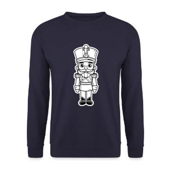 Nussknacker Weihnachten Symbol - Unisex Pullover - Navy - Vorne - Alina (178cm) & Michal (187cm)