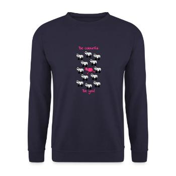 be different - be colorful - Unisex Sweatshirt - navy - Front - Alina (178cm) & Michal (187cm)