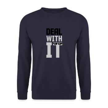 Meme Deal with it - Unisex Sweatshirt - navy - Front - Alina (178cm) & Michal (187cm)