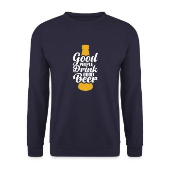 Les bonnes personnes boivent de la bonne bière - Sweat-shirt Unisexe - marine - Devant - Alina (178cm) & Michal (187cm)