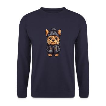 Yorkshire Terrier Chien Élégant - Sweat-shirt Unisexe - marine - Devant - Alina (178cm) & Michal (187cm)