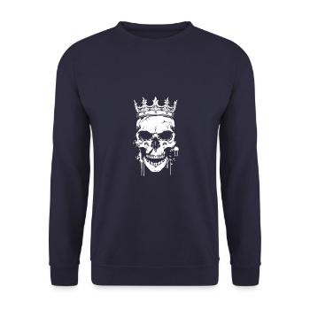 Crâne de roi - Sweat-shirt Unisexe - marine - Devant - Alina (178cm) & Michal (187cm)