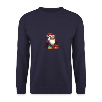 Adler Weihnachten Comic Geschenke - Unisex Pullover - Navy - Vorne - Alina (178cm) & Michal (187cm)