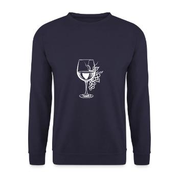 Wine Glass Grapes Wine - Unisex Sweatshirt - navy - Front - Alina (178cm) & Michal (187cm)