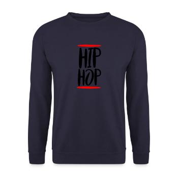 90s Hip Hop Rap Oldschool - Unisex Pullover - Navy - Vorne - Alina (178cm) & Michal (187cm)