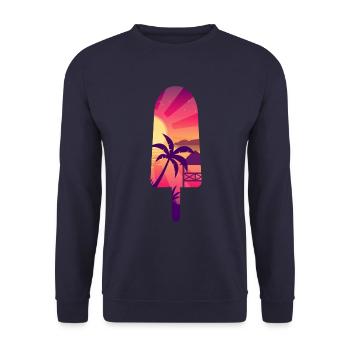 Asiatisches Meerblick-Schattenbild gefrorener Stock - Unisex Pullover - Navy - Vorne - Alina (178cm) & Michal (187cm)