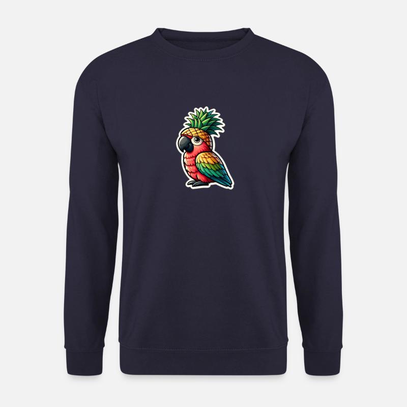 Kleiner süßer Papagei mit Ananas Hut - Unisex Pullover - Navy