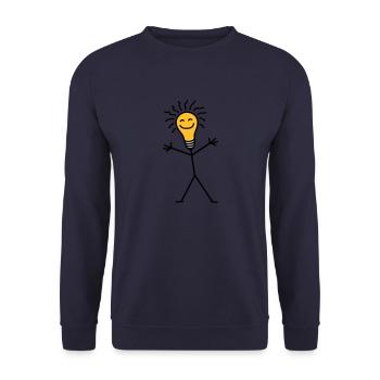 Light Bulb - Unisex Sweatshirt - navy - Front - Alina (178cm) & Michal (187cm)