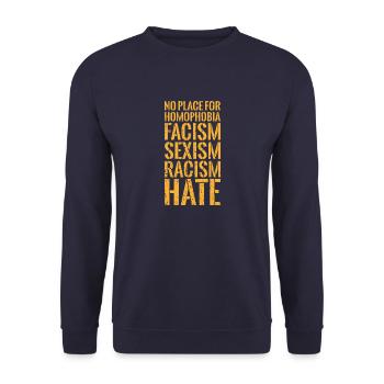 No place for homophobia cadeau droits de l’homme - Sweat-shirt Unisexe - marine - Devant - Alina (178cm) & Michal (187cm)