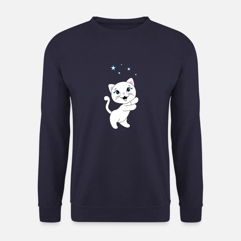 Kätzchen fängt Sterne - Unisex Pullover - Navy