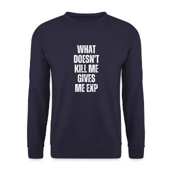 Ce qui ne me donne pas Exp Funny Gaming - Sweat-shirt Unisexe - marine - Devant - Alina (178cm) & Michal (187cm)