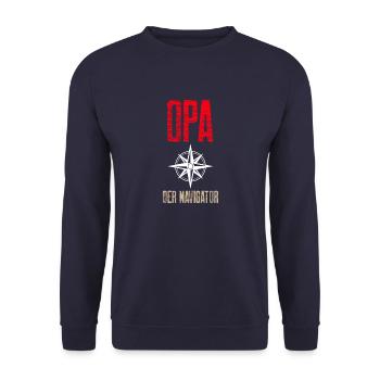 Opa der Navigator Design - Unisex Pullover - Navy - Vorne - Alina (178cm) & Michal (187cm)