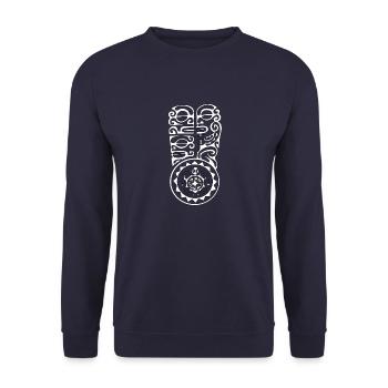 logo poitrine maori 100 blanc - Sweat-shirt Unisexe - marine - Devant - Alina (178cm) & Michal (187cm)