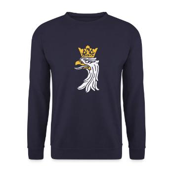 Polen Landesfarben Flagge Heimat Tradition - Unisex Pullover - Navy - Vorne - Alina (178cm) & Michal (187cm)